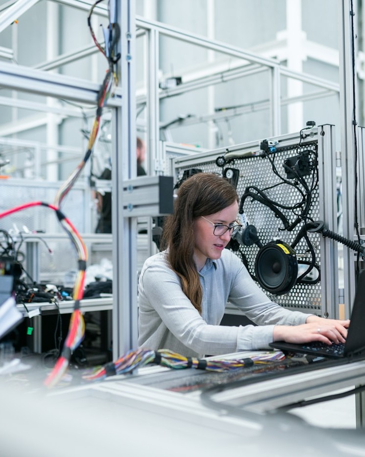 Professional mechanical engineer on industrial site